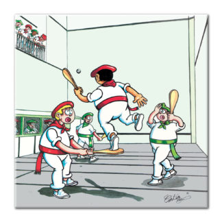 dessin Cortez pala au trinquet basque sport humour