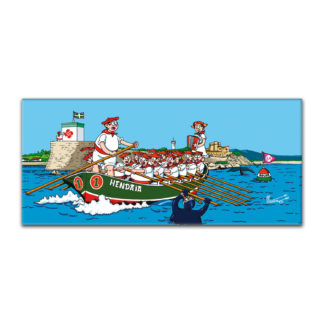 dessin Cortez trainière bateau basque humour