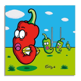 piment rugby course ballon humour dessin