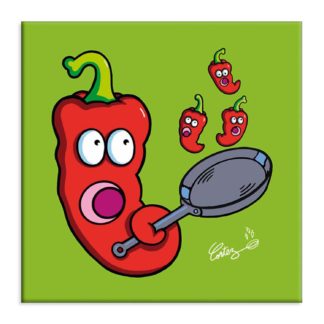 poele piment cuisson humour dessin