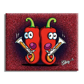 piment rouge espelette arme à feu dessin humour