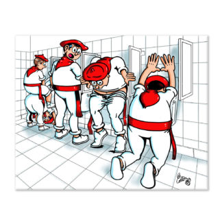 dessin Cortez pissotière des fêtes de Bayonne