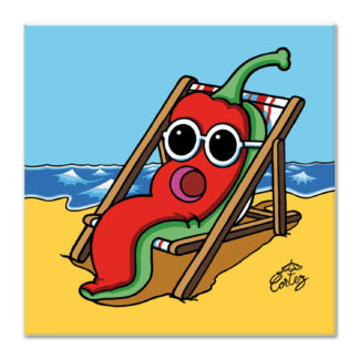 dessin piment plage transat