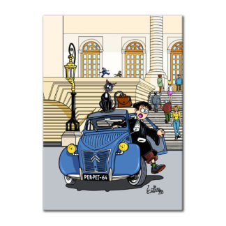 2cv greffier voiture dessin humour