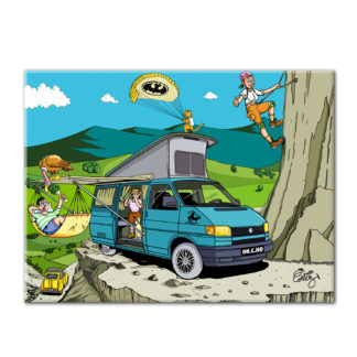 combi voiture van vw vacances surf dessin